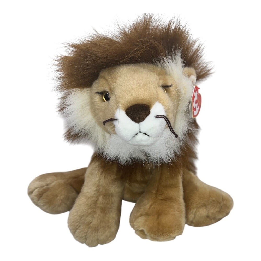 Ty Classic‎ Regent Lion Plush Stuffed Animal Toy Brown Mane Heart Tag